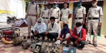 पानी की विधुत मोटर चोर गिरोह को पकड़ने में पुलिस चौकी सिंघाना को मिली बड़ी सफलता।
