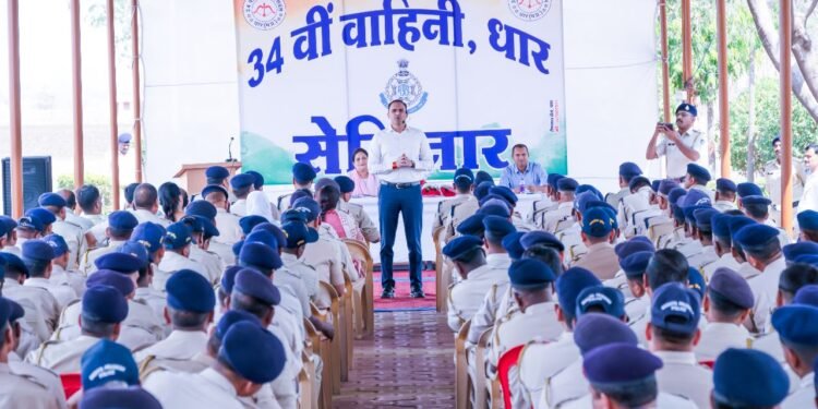 34वीं वाहिनी विसबल, धार में तनाव प्रबंधन पर एक दिवसीय कार्यशाला का आयोजन।