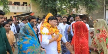 राजीव यादव का धार विधानसभा में तूफानी जनसंपर्क जारी।