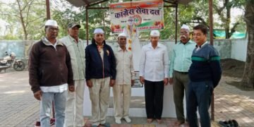 Badnawar : कांग्रेस  सेवादल ने महात्मा गांधी की प्रतिमा पर माल्यार्पण किया।