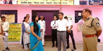 Dhar : कलेक्टर और एसपी ने किया पॉलिटेक्निक कॉलेज धार तथा गंधवानी और कुक्षी के मतदान केंद्रों का निरीक्षण