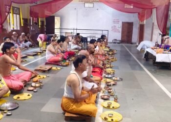 DHAR : श्रावण पूर्णिमा के अवसर पर श्रावणी उपाकर्म का कार्यक्रम संपन्न..