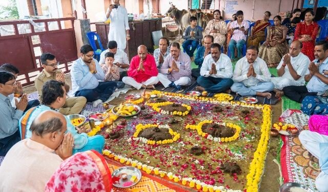 DHAR : प्रकृति वात्सल्य गौशाला धार में भव्य और दिव्य स्वरूप में हुई गोवर्धन पूजा..