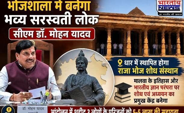 DHAR : भोजशाला में बनेगा भव्य सरस्वती लोक, धार में स्थापित होगा राजा भोज शोध संस्थान – सीएम डॉ. मोहन यादव