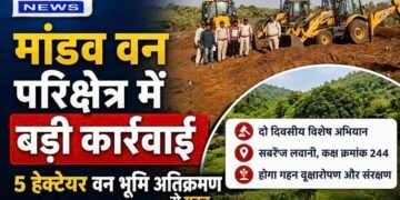 DHAR : मांडव वन परिक्षेत्र में बड़ी कार्रवाई: 5 हेक्टेयर वन भूमि अतिक्रमण से मुक्त, वर्षा ऋतु में होगा सघन वृक्षारोपण..