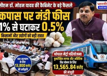 सीएम डॉ. मोहन यादव की कैबिनेट के बड़े फैसले : कपास पर मंडी फीस आधी, भोपाल मेट्रो के लिए 13,565 करोड़ रुपये मंजूर..