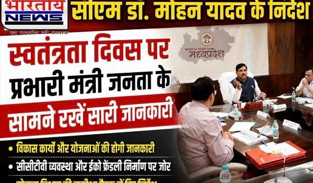 15 अगस्त पर प्रभारी मंत्री जनता के सामने रखेंगे जिले का विकास रिपोर्ट कार्ड, CM डॉ. मोहन यादव के बड़े निर्देश..