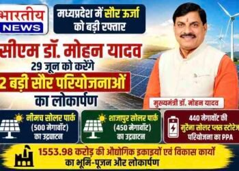 मध्यप्रदेश में सौर ऊर्जा को बड़ी रफ्तार : CM डॉ. मोहन यादव आज करेंगे 950 मेगावॉट के दो सोलर पार्कों का उद्घाटन..