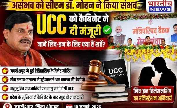 मध्य प्रदेश में UCC को कैबिनेट की मंजूरी, शादी, तलाक, लिव-इन और उत्तराधिकार के लिए एक समान कानून लागू करने की तैयारी..