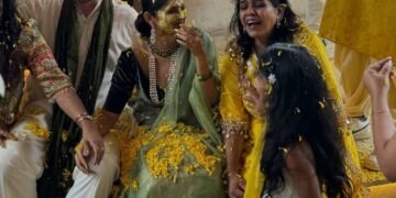जैनिफर विंगेट ने शेयर की हल्दी सेरेमनी की अनसीन फोटोज:पति विलियम संग हरे लहंगे में नजर आईं; करन वाही और हरलीन सेठी भी शामिल हुए