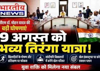 सीएम डॉ. मोहन यादव का यूथ पर फोकस, 9 अगस्त को निकलेगी भव्य तिरंगा यात्रा ; खिलाड़ियों के लिए बड़े फैसले..